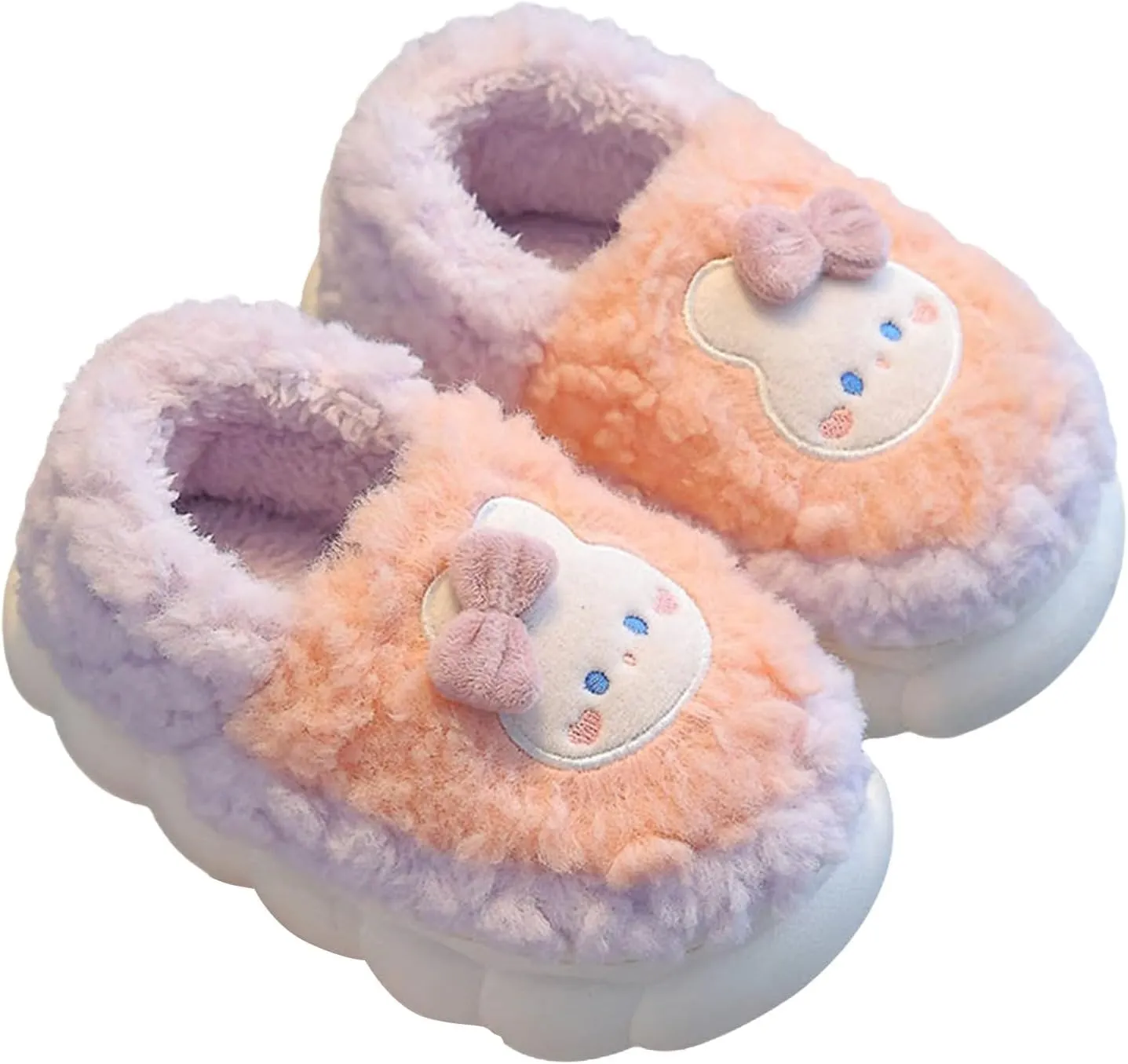 ??artoon Plush Slippers Girls Winter Cute Indoor Outdoor Fuzzy Non-Slip Bedroom Slippers Toddler Girl Size 5 Sandals