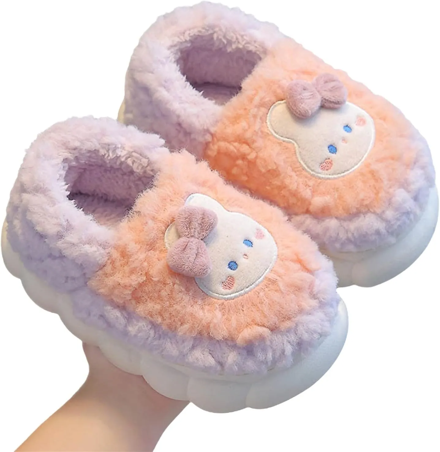 ??artoon Plush Slippers Girls Winter Cute Indoor Outdoor Fuzzy Non-Slip Bedroom Slippers Toddler Girl Size 5 Sandals