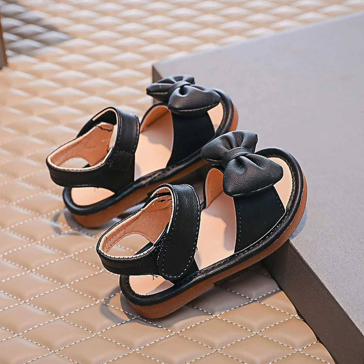 Baby Girls Bow Open Toe Sandals Summer Flat Wide Shoes Toddler Kids ??ow Heels Shower Beach Dress Dance Shoes Fashion