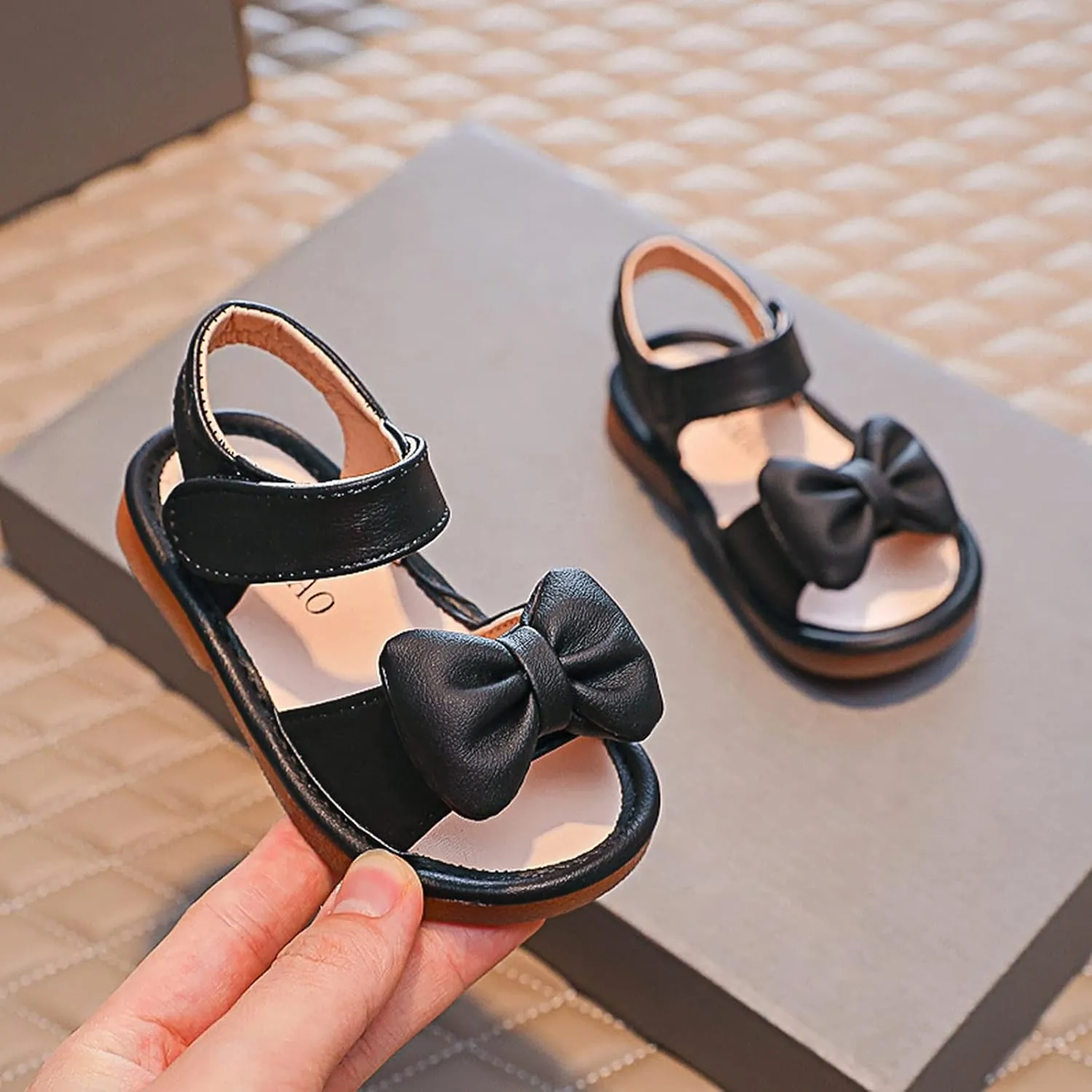 Baby Girls Bow Open Toe Sandals Summer Flat Wide Shoes Toddler Kids ??ow Heels Shower Beach Dress Dance Shoes Fashion