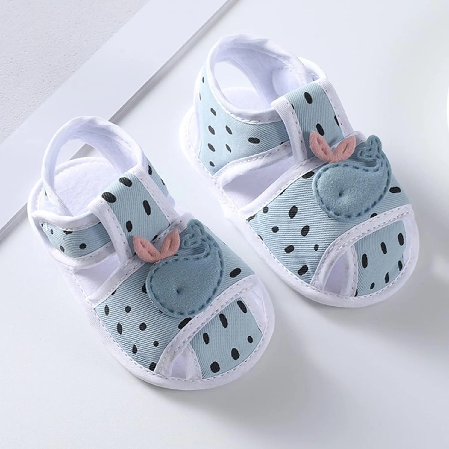 Baby Infant Canvas Barefoot Sandals Flat Strap Wide Shoes Toddler Newborn Closed Toe Non Slip First Walking Sandals