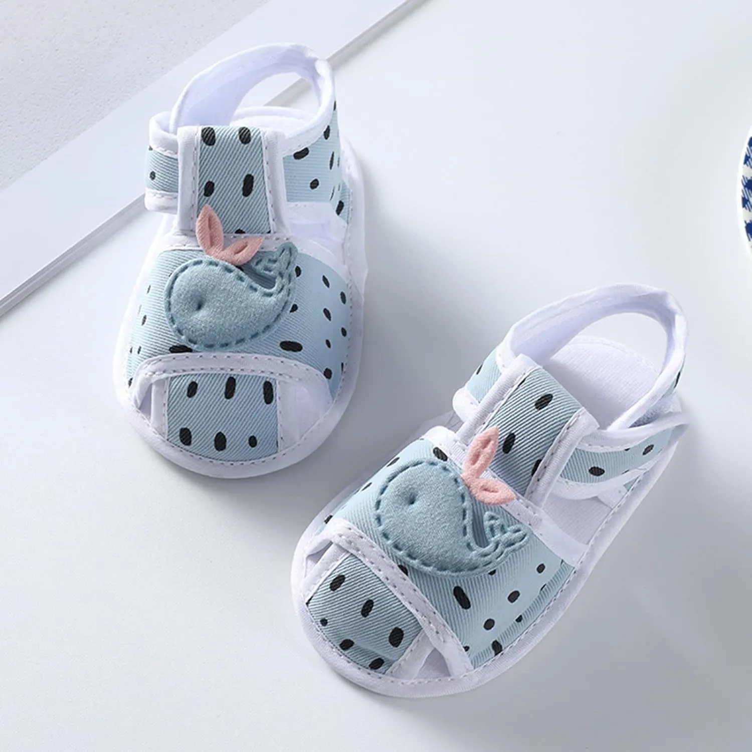 Baby Infant Canvas Barefoot Sandals Flat Strap Wide Shoes Toddler Newborn Closed Toe Non Slip First Walking Sandals