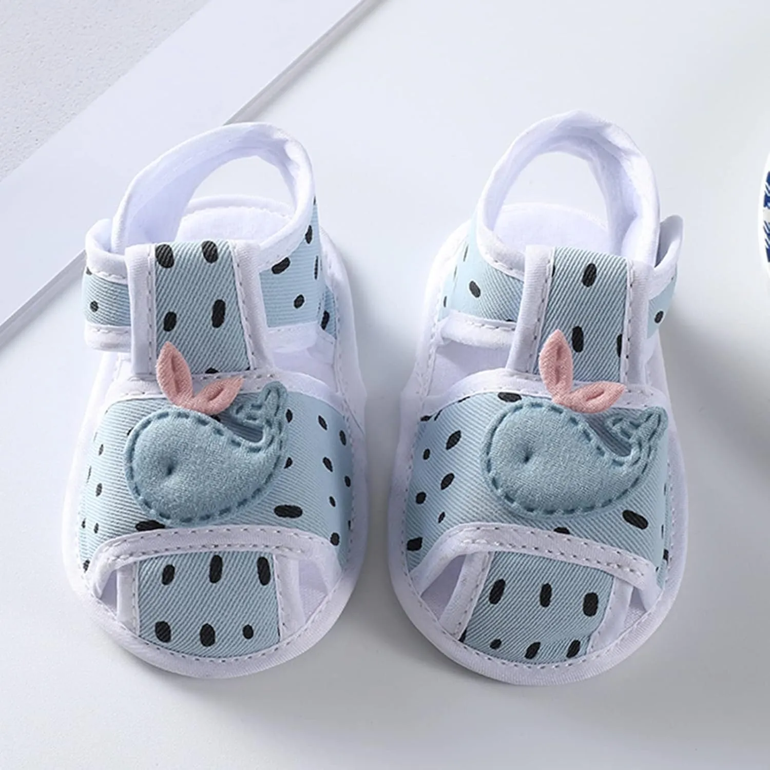 Baby Infant Canvas Barefoot Sandals Flat Strap Wide Shoes Toddler Newborn Closed Toe Non Slip First Walking Sandals