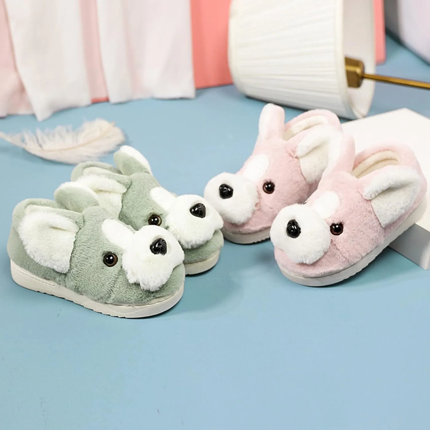 Big Girl Slipper Girls Boys Home Slippers Warm Dog House Slippers For Toddler Winter Jelly Sandals for Girls Size 2