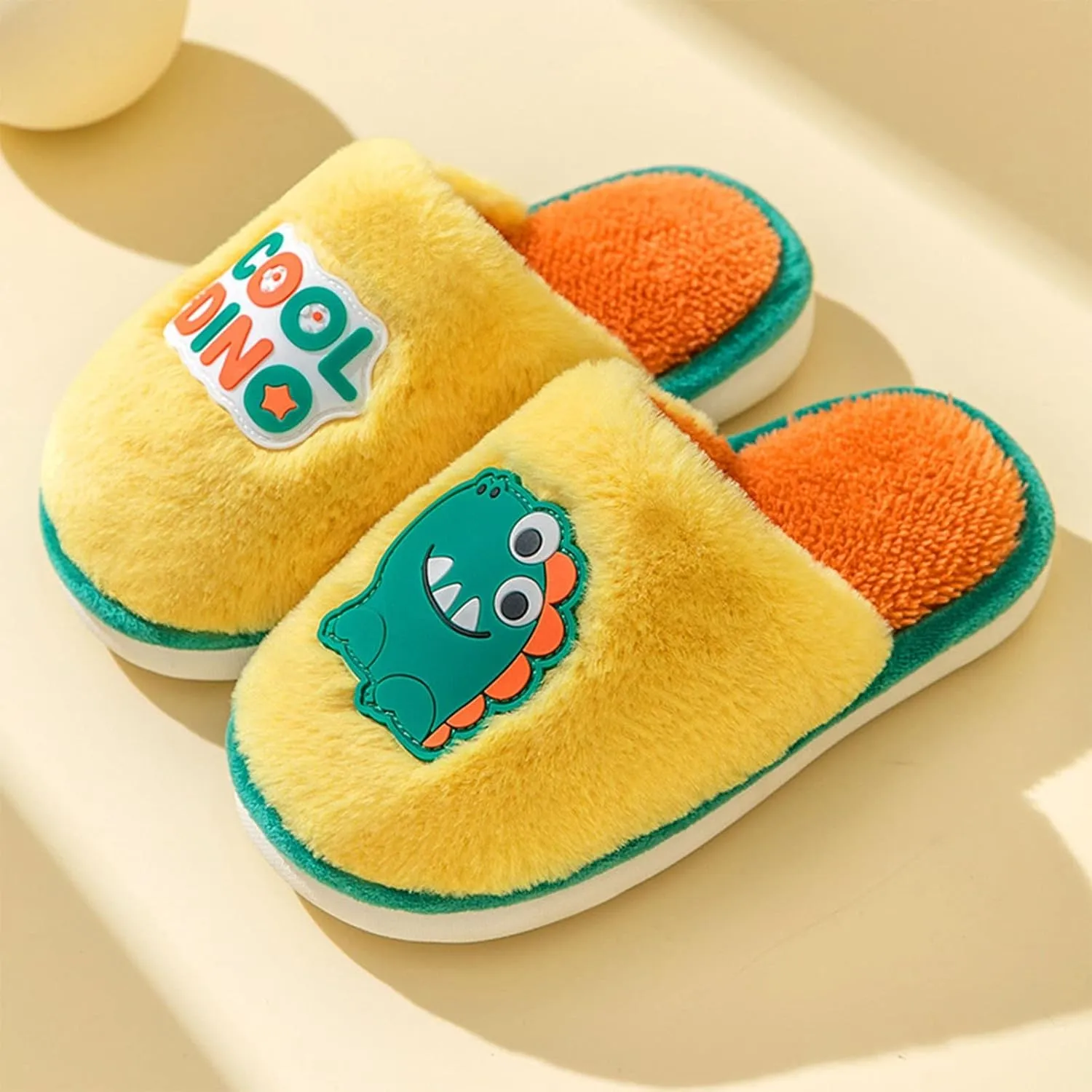 Big Kid Slippers Autumn And Winter Children Slippers Girls Boys Flat Non Slip Short Plush Warm Fuzzy Kids Slippers Girls