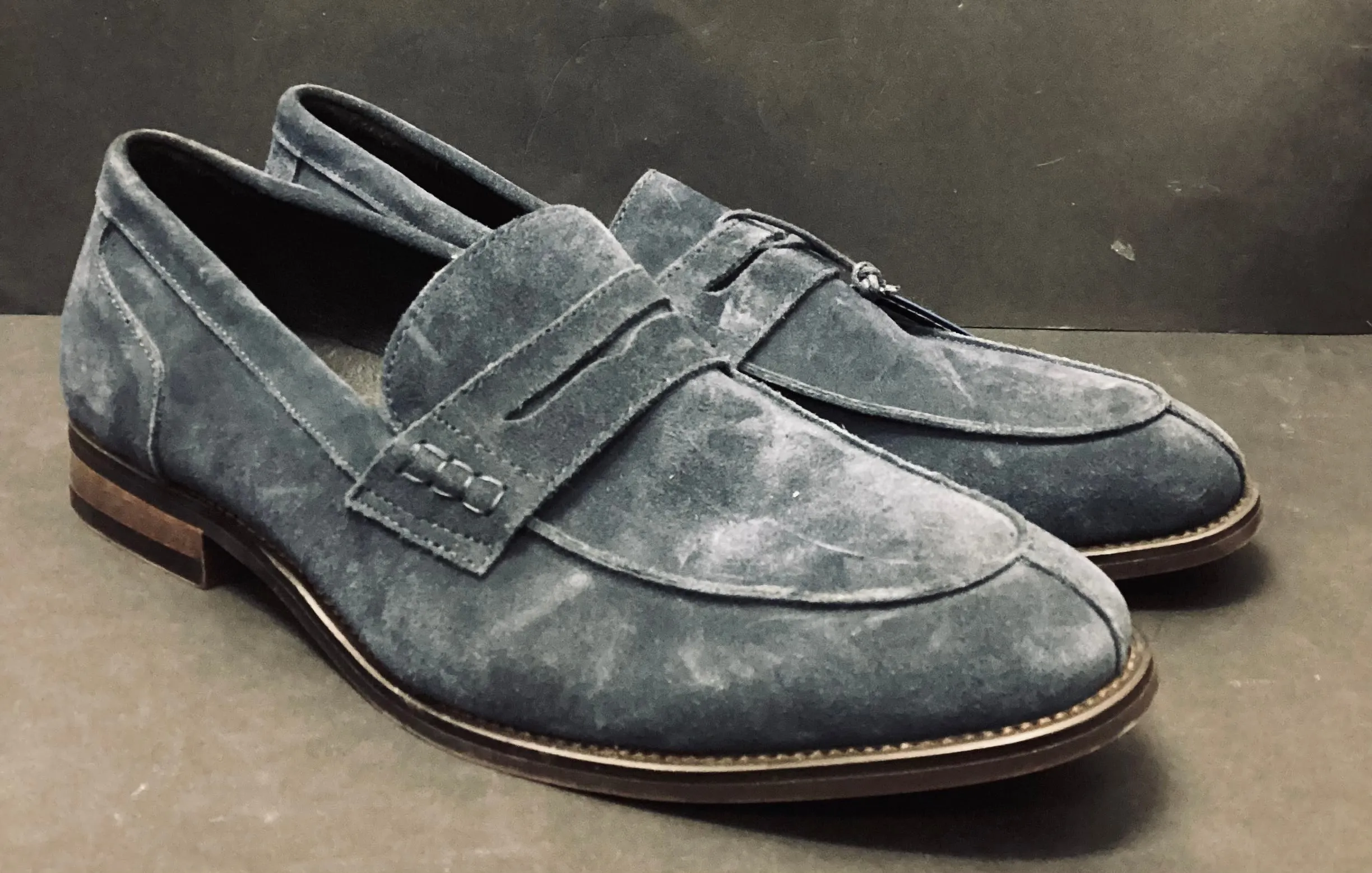 BNWT Douglas Hayward Navy Suede Loafers size 9