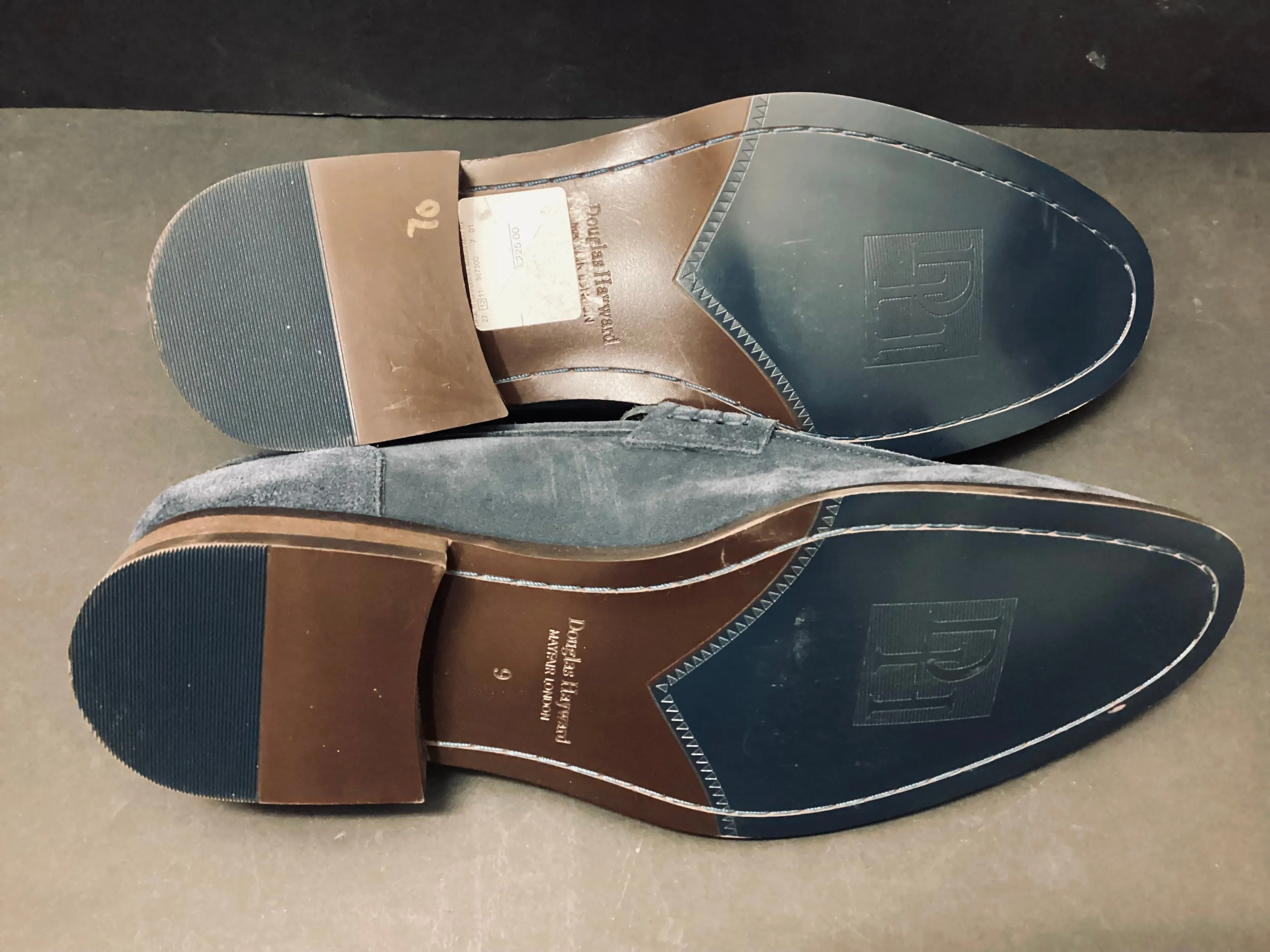 BNWT Douglas Hayward Navy Suede Loafers size 9