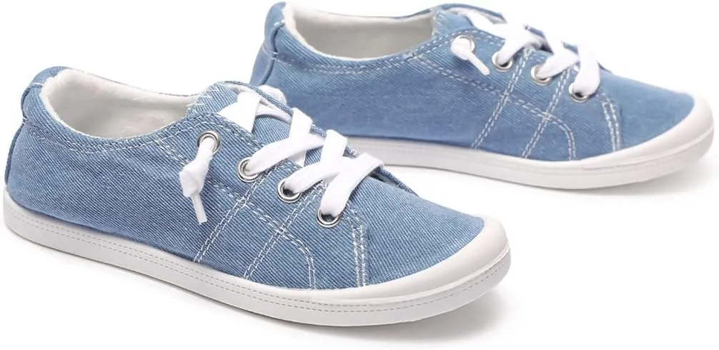 Boy and Girl Slip on Canvas Sneaker, Kids Low Top Casual Fashion Shoes, Comfy Lace up Walking Shoes