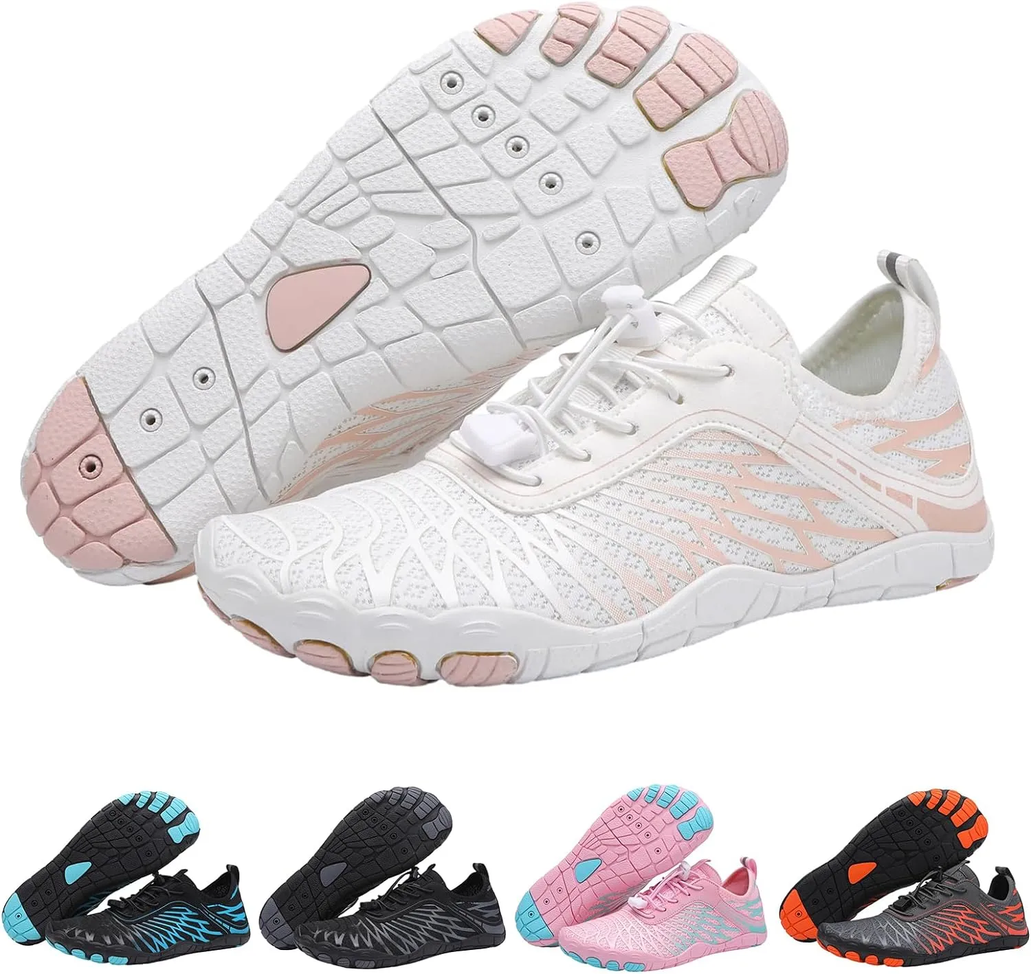Breathable Barefoot Shoes for Women Men, Quick Dry Zero Drop Trail Running Shoes, Outdoor Athletic Hiking Sports Footwear Summer Beach Swim Surfing with Non-Slip Sole & Wide Toe Box
