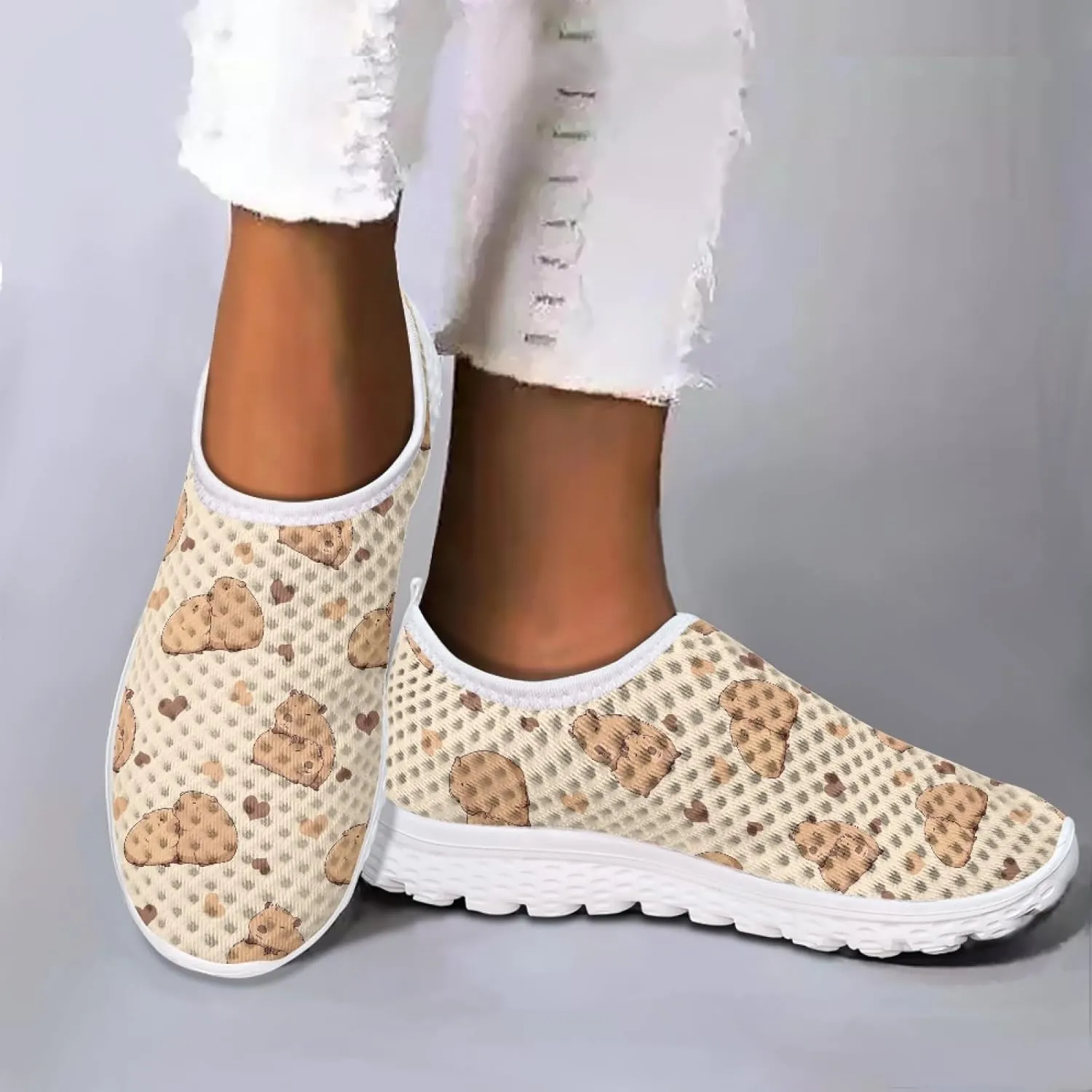 Cumagical Running Shoes Wide Width Breathable Women Slip On Shoes