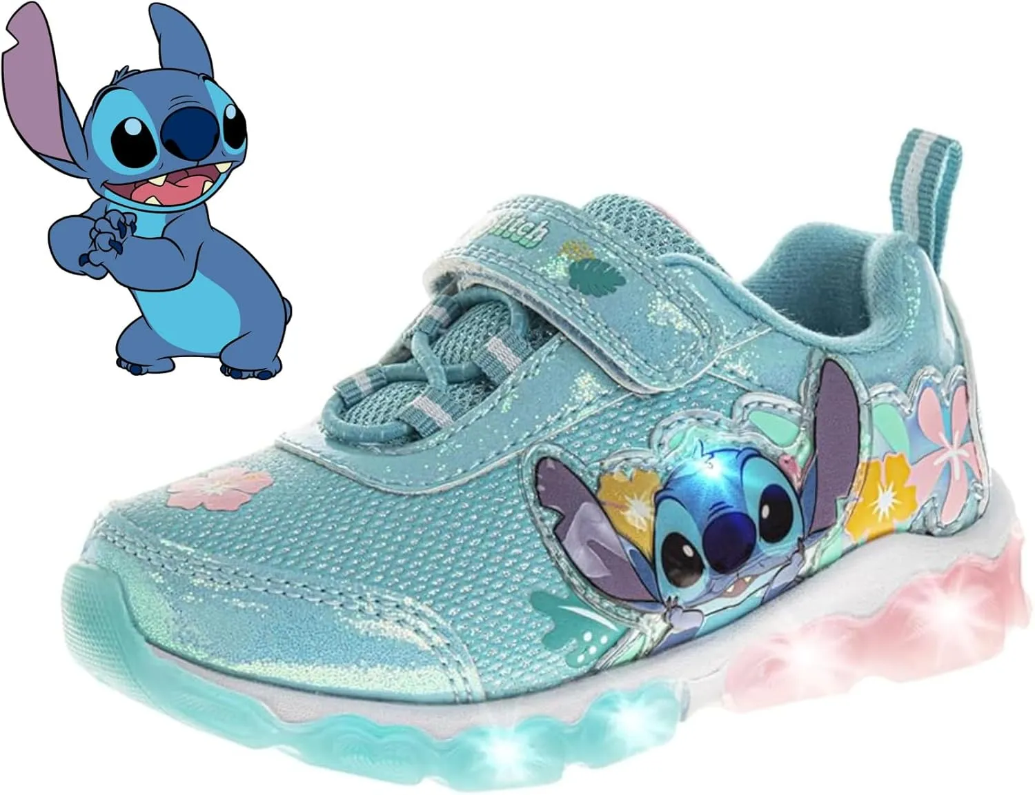 Disney Girl's Lilo & Stitch Light Up Laceless Shoes (Toddler/Little Girl)