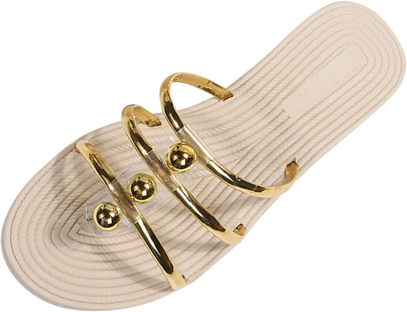 Flat Sandals for Women Dressy Comfortable Slip On Sandals Beach Sandals Non Slip Summer Flip Flops with Arch Support