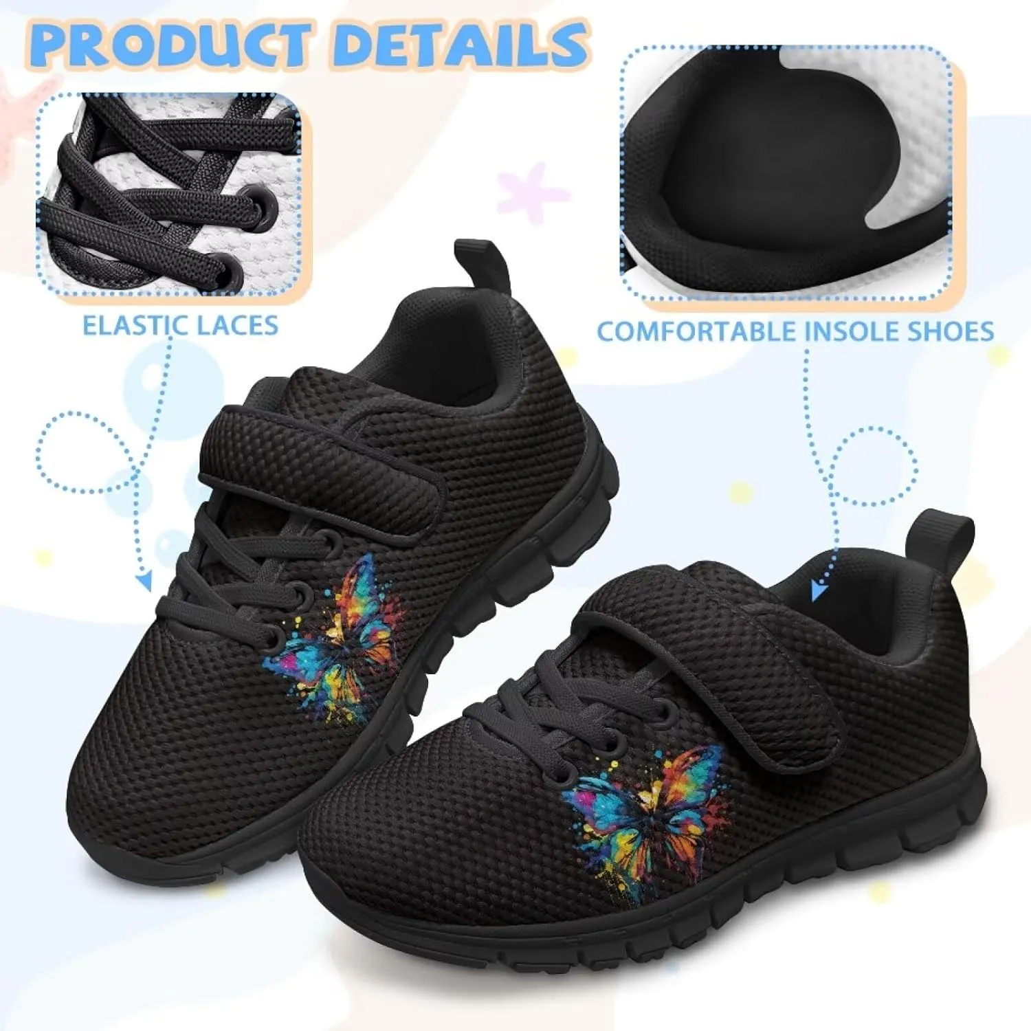 Girls Running Shoes Size 11-15 Slip on Design