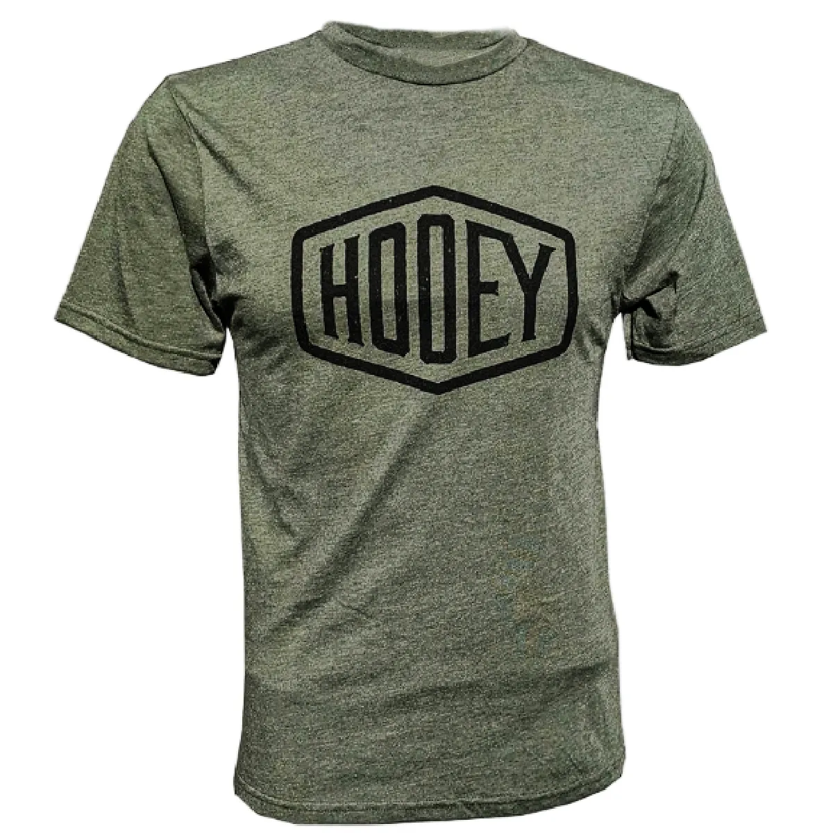 Hooey Mens Western Crew Neck Short Sleeve T-Shirt with Black Logo, Olive
