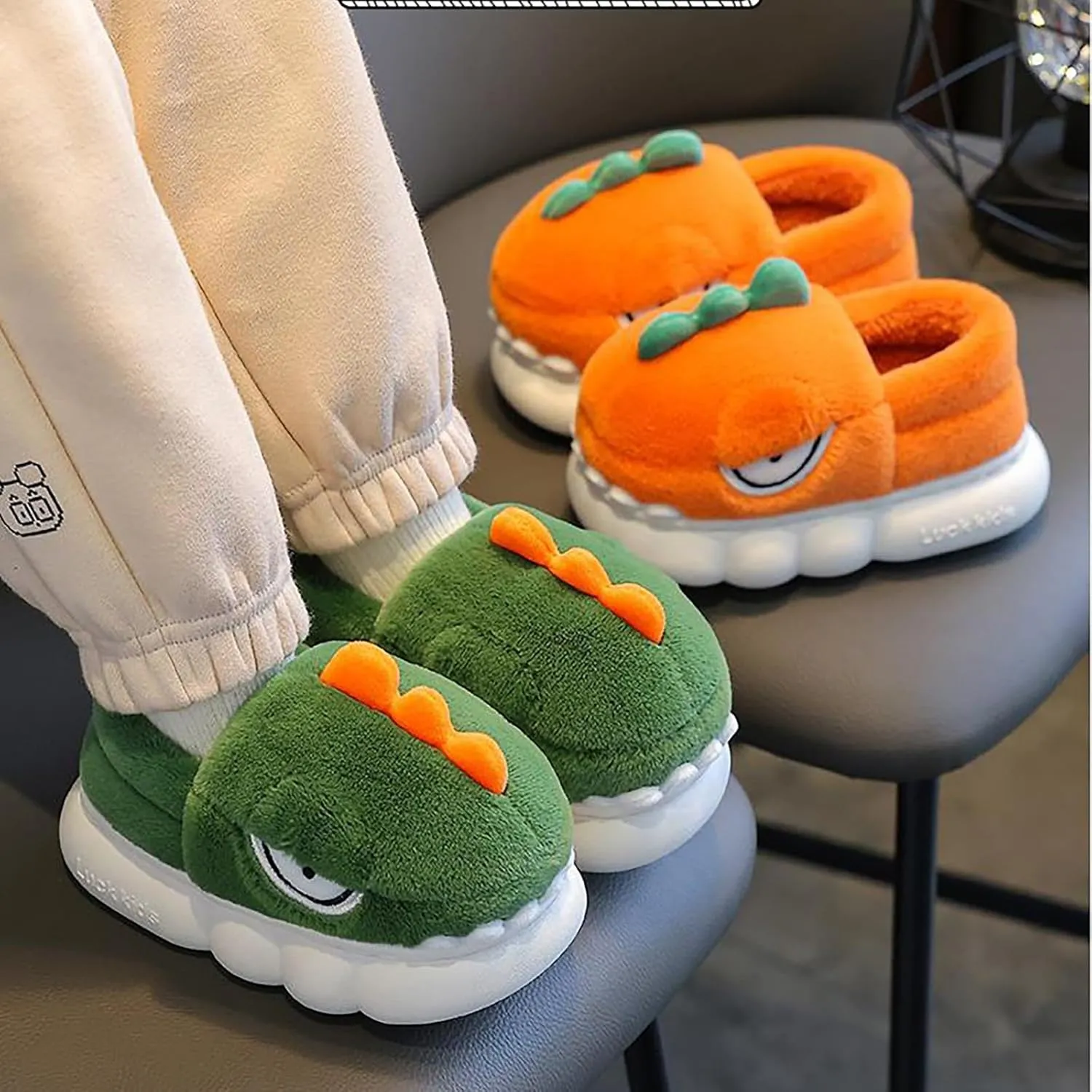 House Children's Cotton Slippers Boys Winter Girls Cute Children Indoor Home Baby Non Slip Furry Cars Slippers Boys