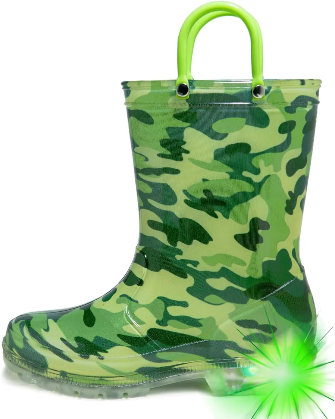 HugRain Light Up Rain Boots for Little Kids