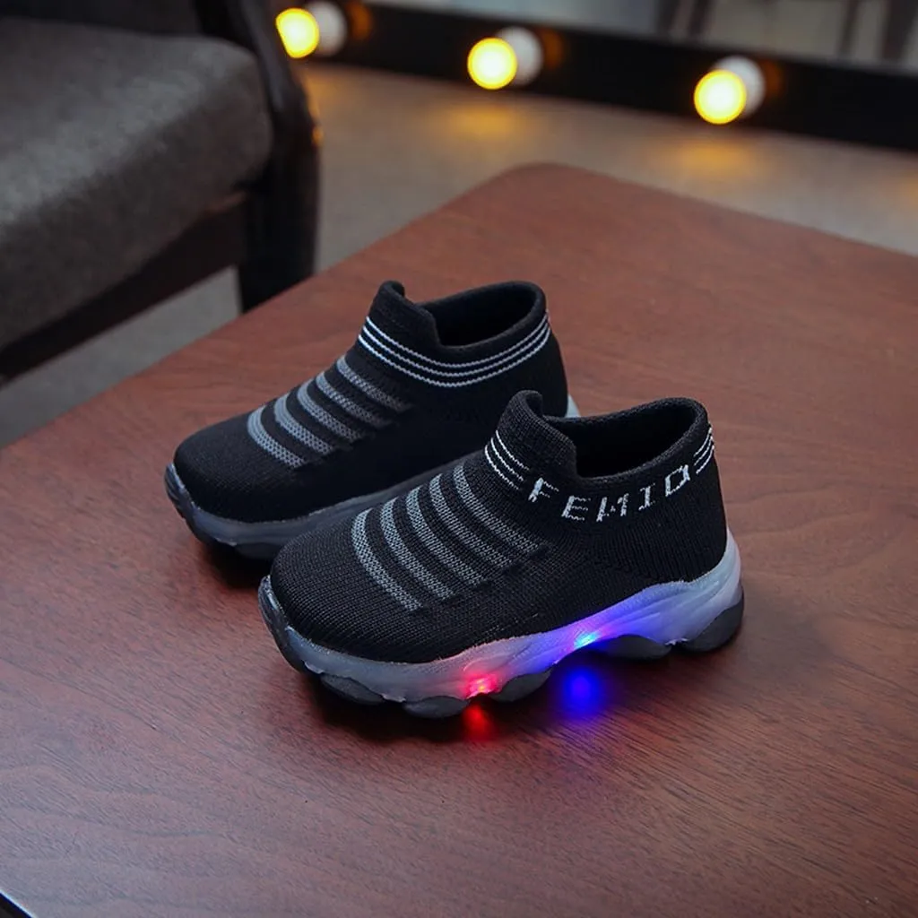 Kids Led Shoes Toddler Girls Fashion Light Up Sneaker Toddler Boys Light Up Shoes Little Kid Flashing Led Sneakers