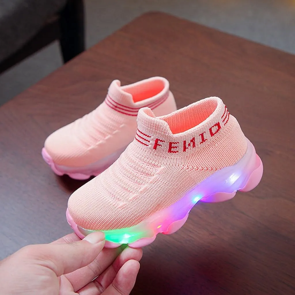 Kids Led Shoes Toddler Girls Fashion Light Up Sneaker Toddler Boys Light Up Shoes Little Kid Flashing Led Sneakers