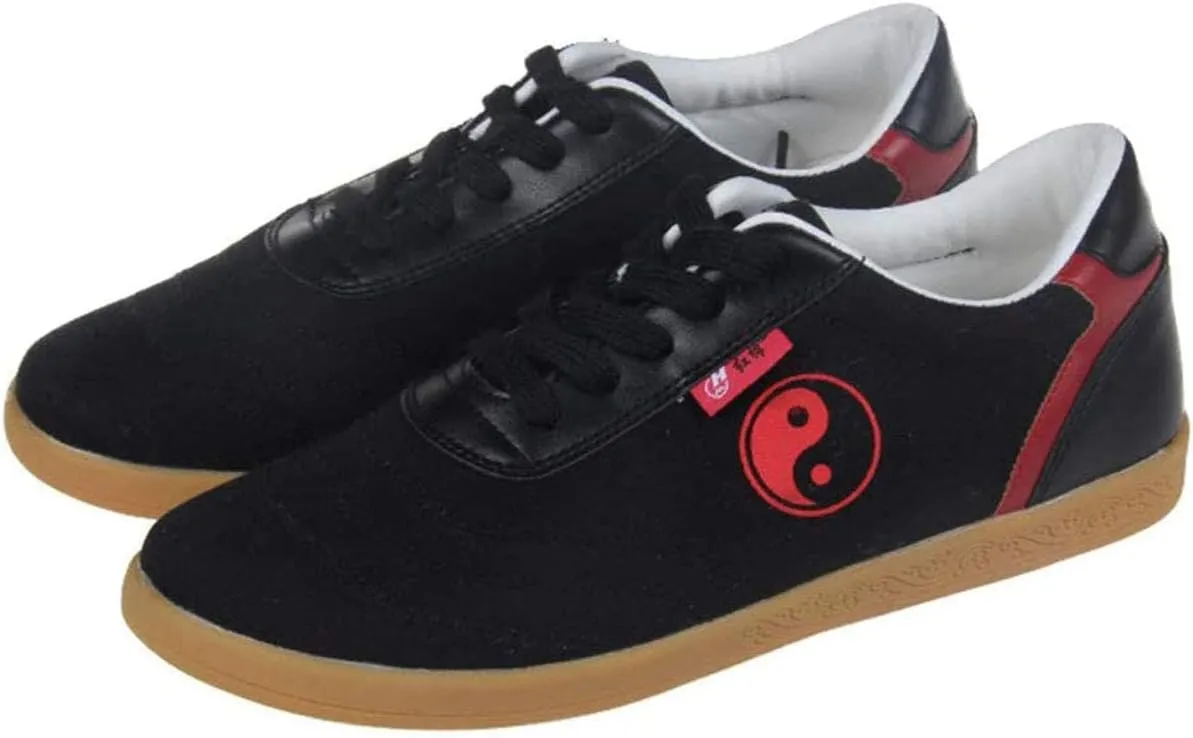 Kung Fu Shoes,Men Women Tai Chi Flat Non-Slip Shoes Martial Arts Soft Canvas Shoes Kungfu Bottom Walking Trainer Fitness Unisex Sports Shoes