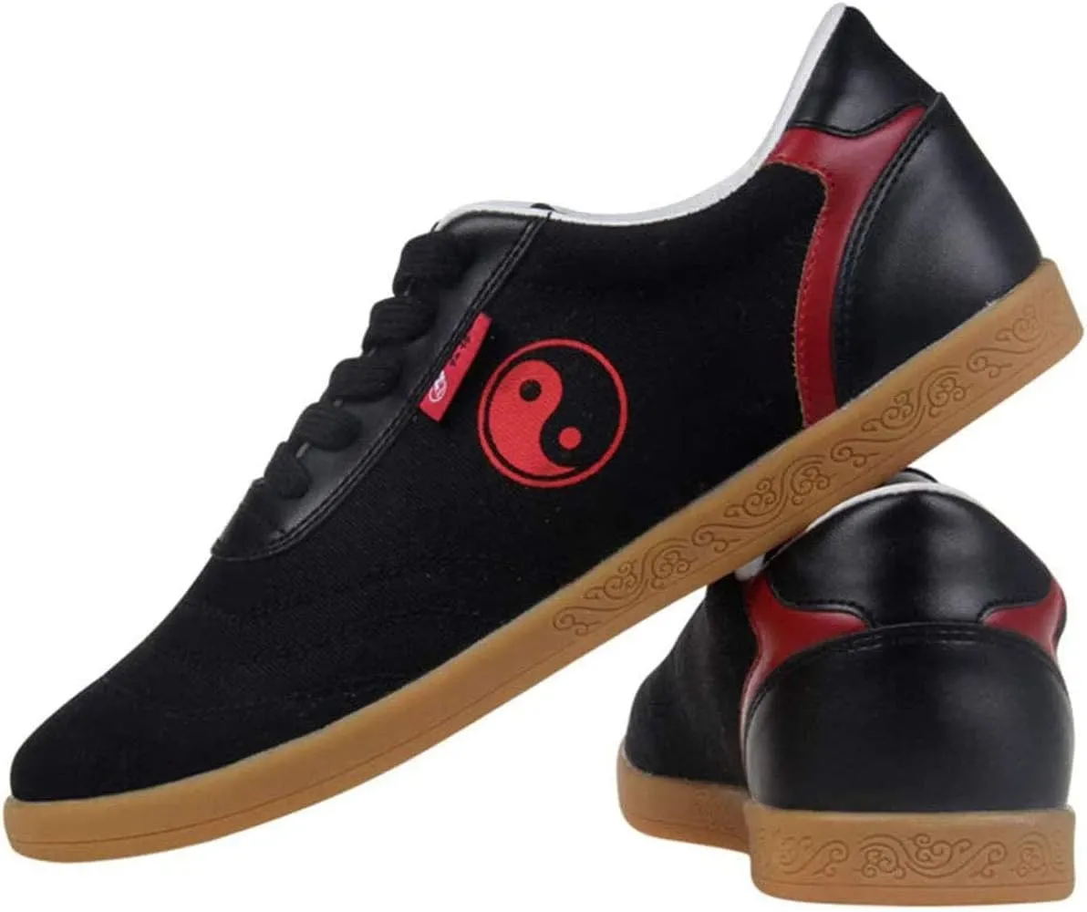 Kung Fu Shoes,Men Women Tai Chi Flat Non-Slip Shoes Martial Arts Soft Canvas Shoes Kungfu Bottom Walking Trainer Fitness Unisex Sports Shoes