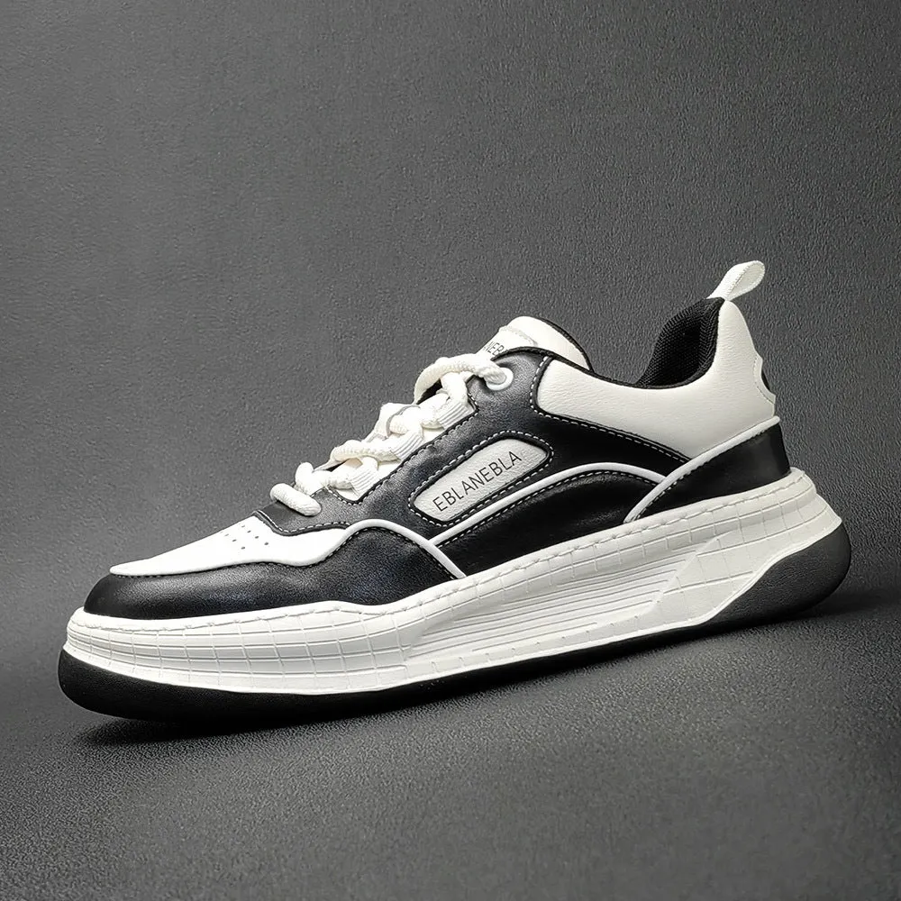 Men Stylish Patchwork Breathable Leather Casual Shoes