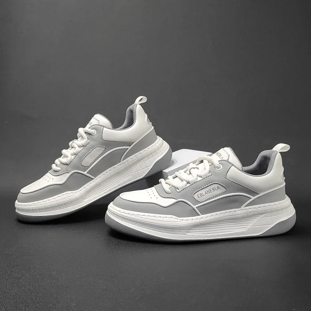 Men Stylish Patchwork Breathable Leather Casual Shoes