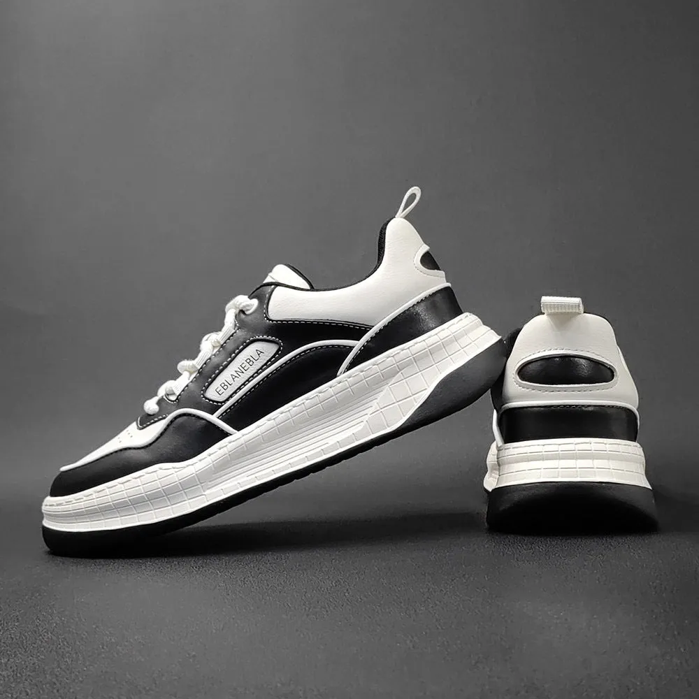 Men Stylish Patchwork Breathable Leather Casual Shoes