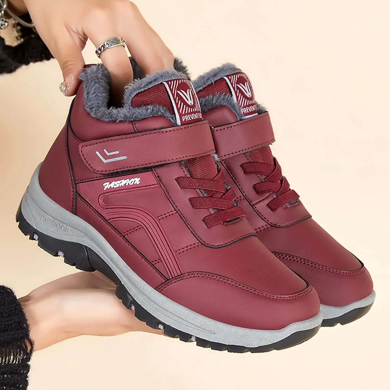 Men Work Boots Waterproof Hiking Sneakers Women's Slip On Warm Women Workout Shoes Business Casual Winter Backpacking Snow Botas Warm Water Hike Grounded Footwear