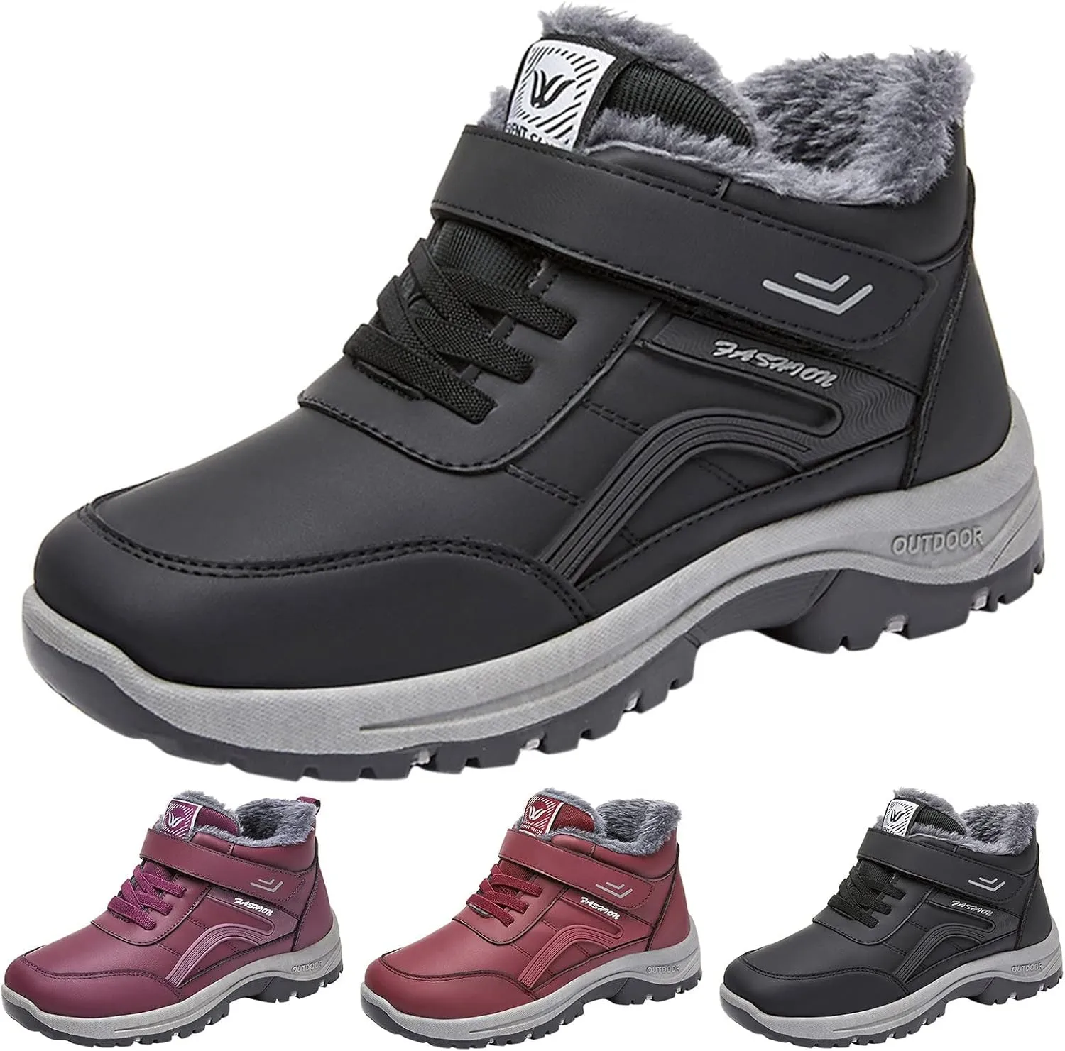 Men Work Boots Waterproof Hiking Sneakers Women's Slip On Warm Women Workout Shoes Business Casual Winter Backpacking Snow Botas Warm Water Hike Grounded Footwear