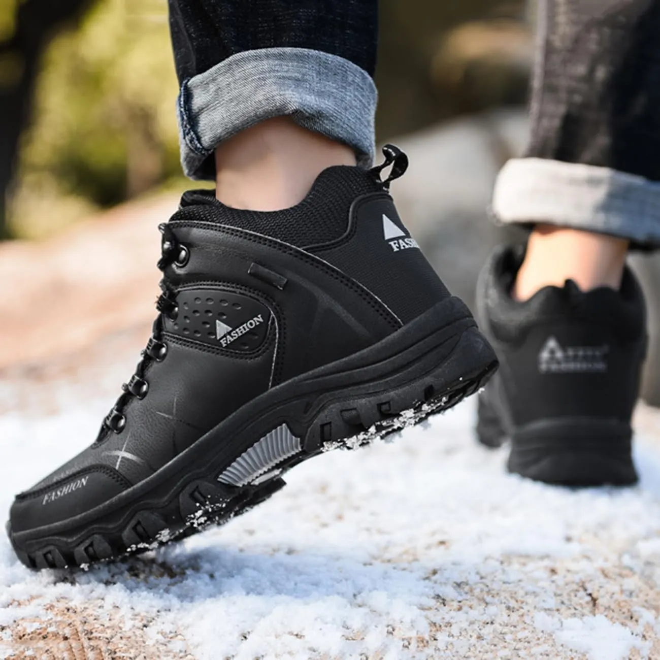 Men's Casual Hiking Boots Outdoor Waterproof Non-Slip Work Boots Autumn Winter Trekking Snow Boots