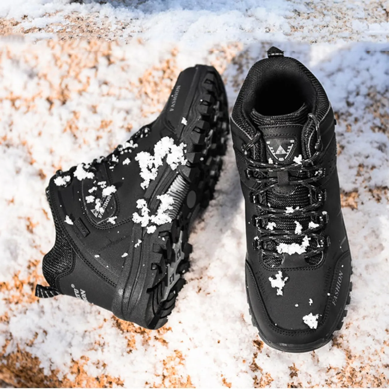 Men's Casual Hiking Boots Outdoor Waterproof Non-Slip Work Boots Autumn Winter Trekking Snow Boots