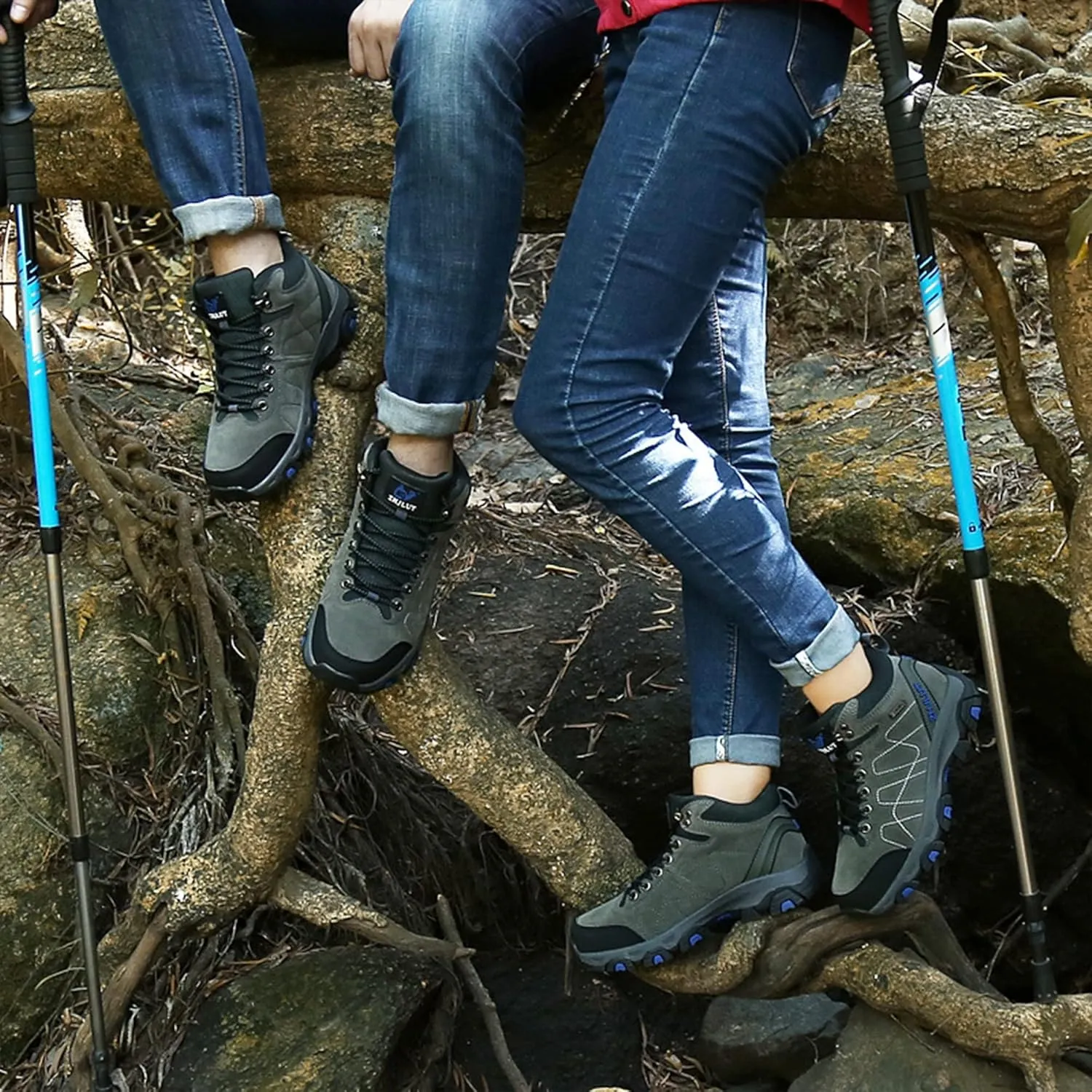 Mens Hiking Ankle Boots Waterproof Winter Warm Boots Breathable Lightweight Outdoor Casual