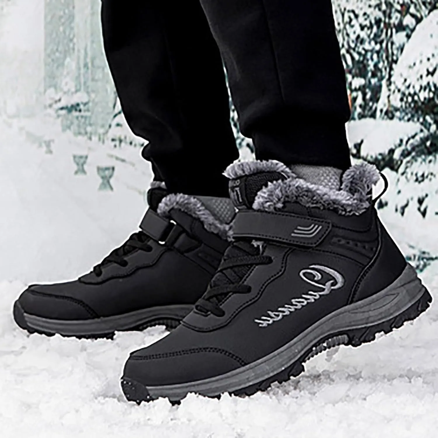 Mens Winter Snow Boots, Waterproof Hiking Boots Warm Non Slip Boots Trekking Trail Climbing Shoes Women's Winter Boots