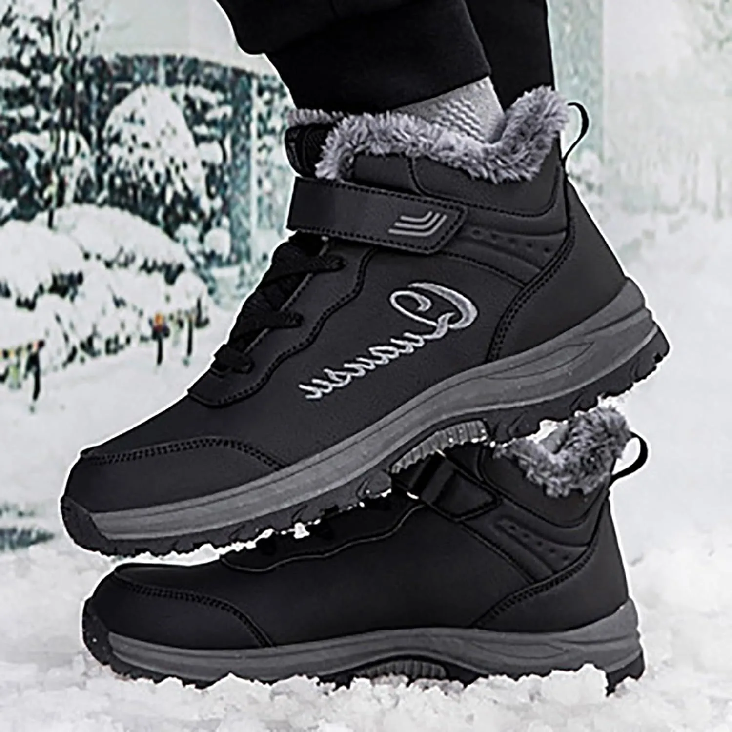 Mens Winter Snow Boots, Waterproof Hiking Boots Warm Non Slip Boots Trekking Trail Climbing Shoes Women's Winter Boots