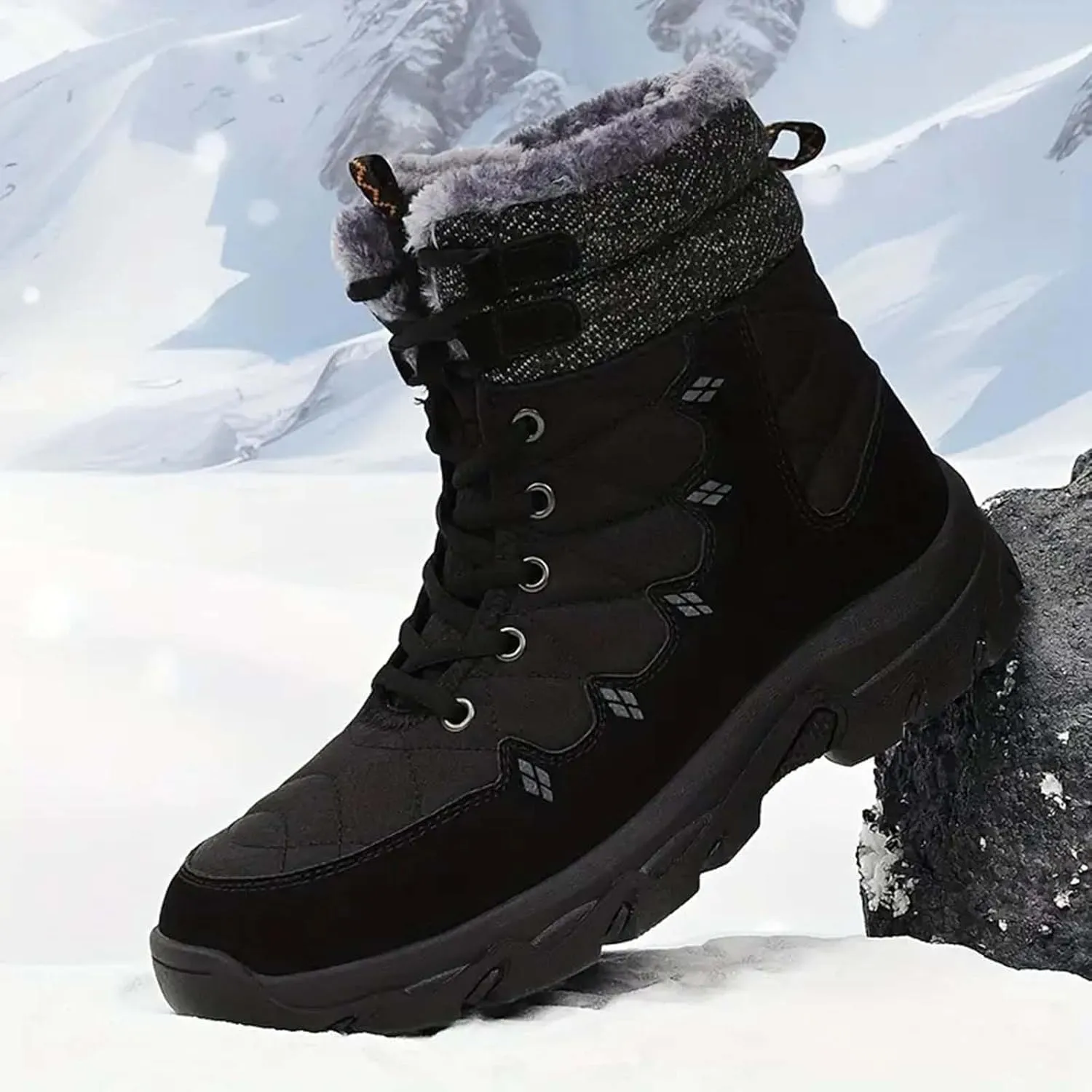 Men's Work Boots Waterproof Hiking Sneakers Boot with Comfort Women's Working Shoes Business Casual Waterproof Outdoor Shoes Lightweight Anti Slip Hike Grounded Footwear