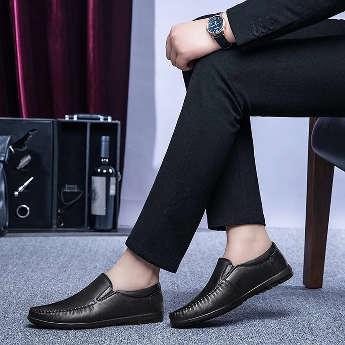 Minishion Boys Mens Casual Shoes Slip on Office Walking Loafers