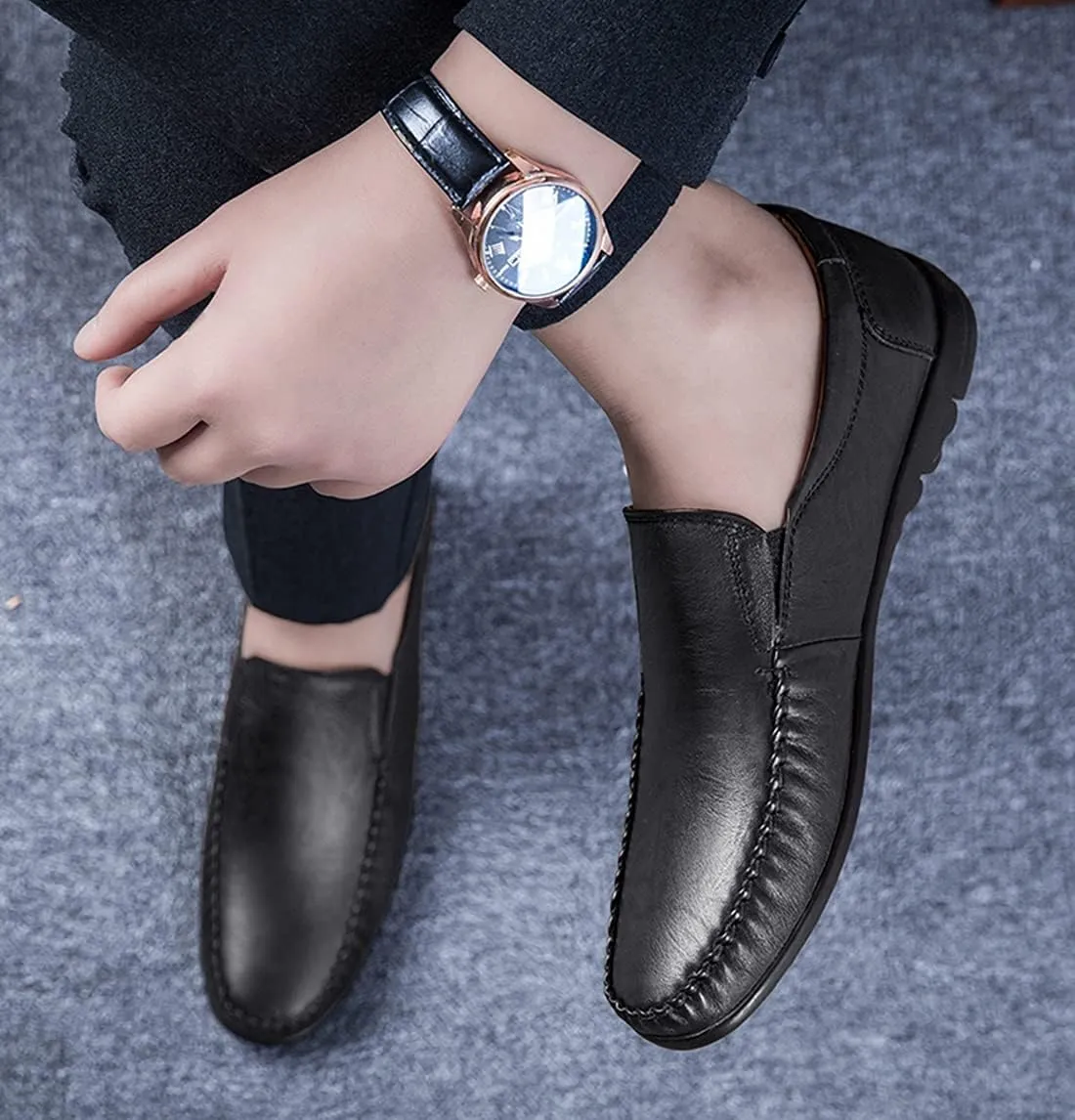 Minishion Boys Mens Casual Shoes Slip on Office Walking Loafers