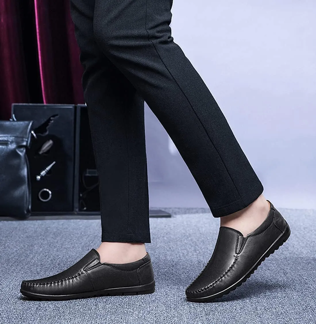 Minishion Boys Mens Casual Shoes Slip on Office Walking Loafers