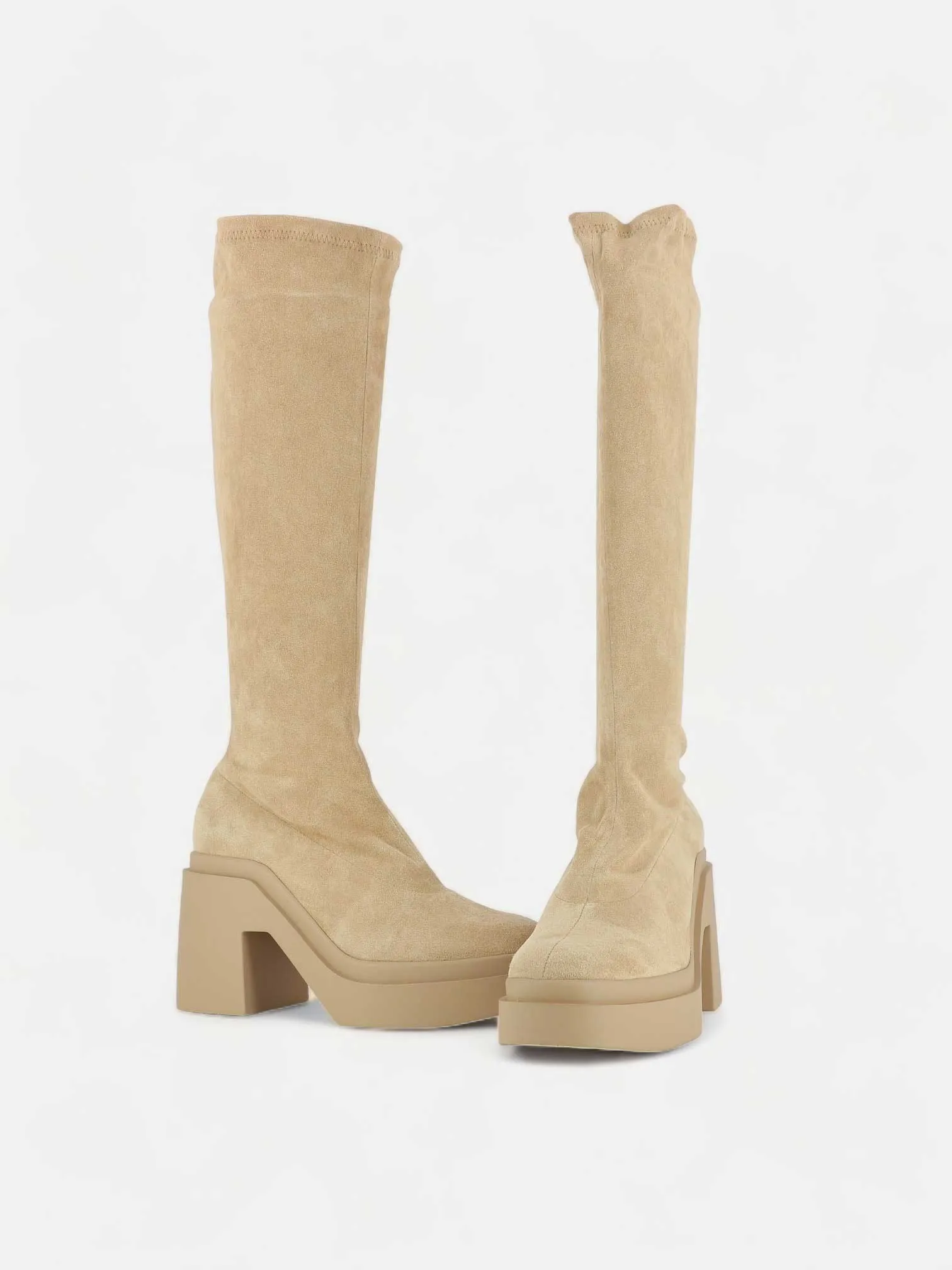 NALINI, suede stretch beige || OUTLET