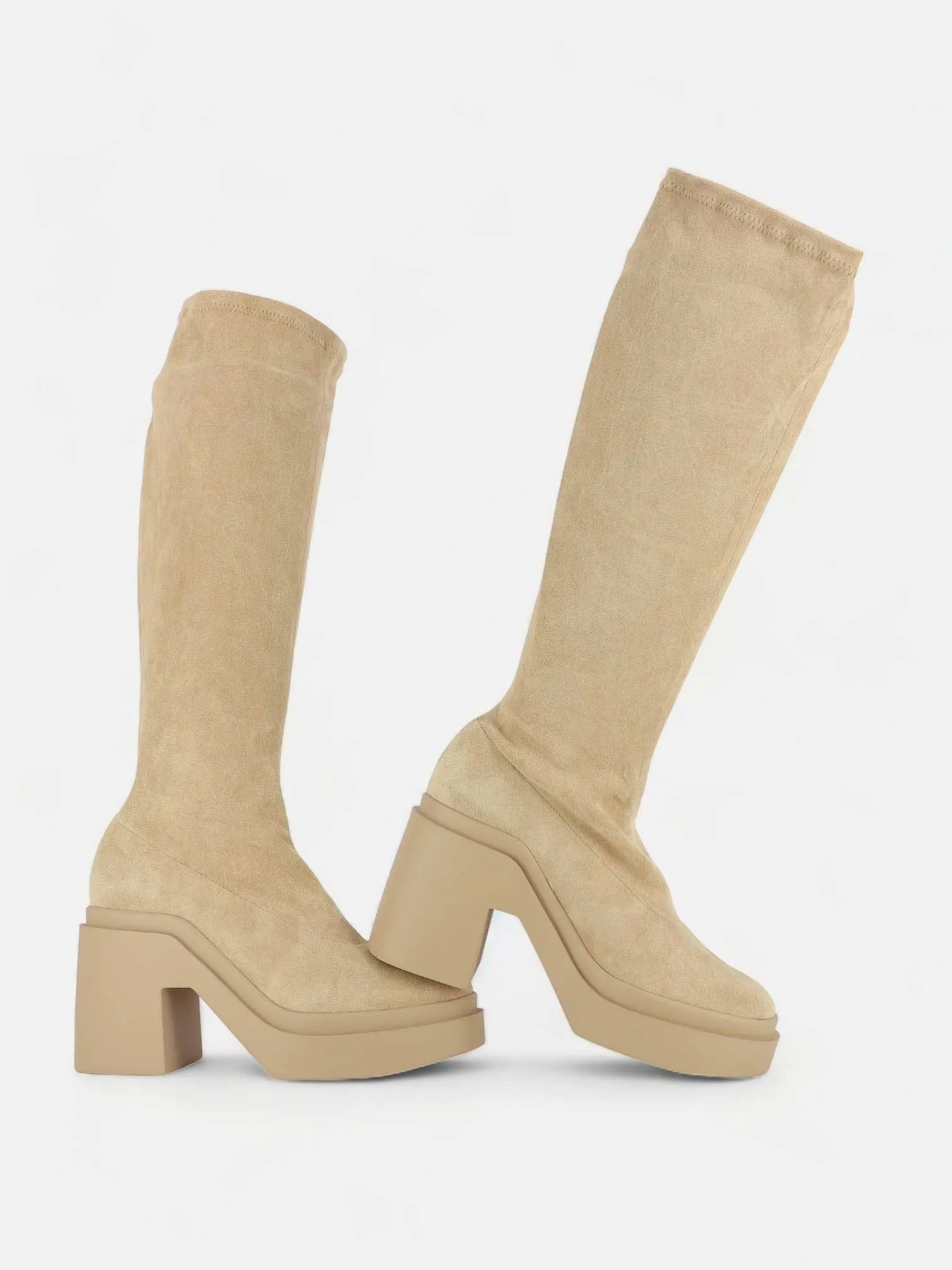 NALINI, suede stretch beige || OUTLET