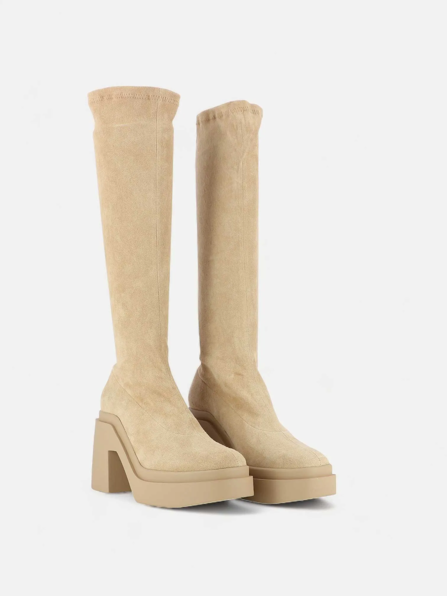 NALINI, suede stretch beige || OUTLET