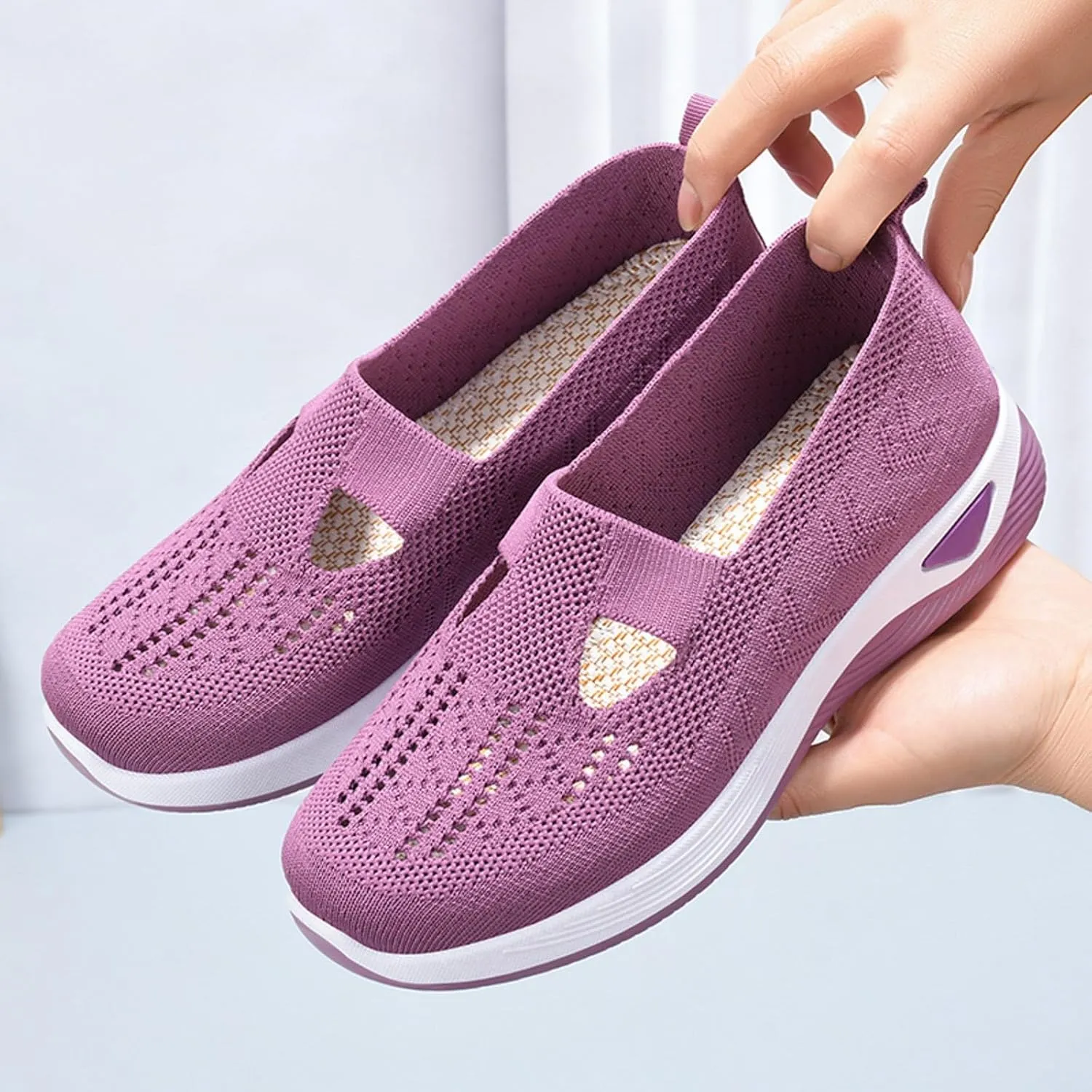 Orthopedic Diabetic Shoes for Women Slip On Walking Sneakers with Arch Support Comfortable Casual Loafers Plantar Fasciitis Foot Pain Relief