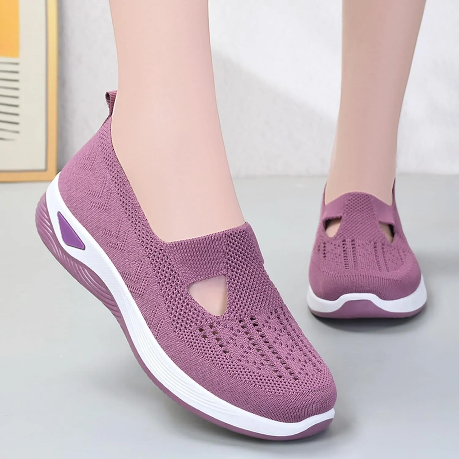 Orthopedic Diabetic Shoes for Women Slip On Walking Sneakers with Arch Support Comfortable Casual Loafers Plantar Fasciitis Foot Pain Relief