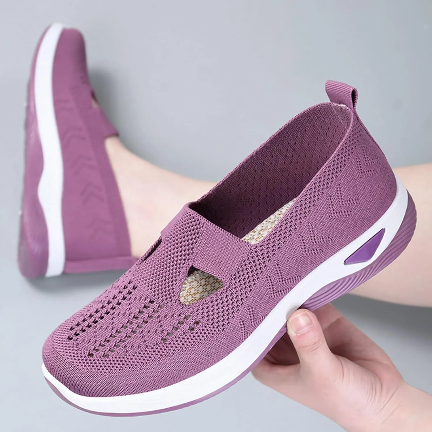 Orthopedic Diabetic Shoes for Women Slip On Walking Sneakers with Arch Support Comfortable Casual Loafers Plantar Fasciitis Foot Pain Relief