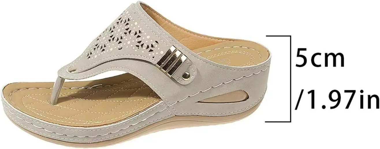 Orthopedic Sandals for Women Summer Dressy Comfortable Arch Support Wedge Open Toe Platform with Silppers on Beach Dress 2025 Casual Flat Non-Slip Shoes Vacation Slippers Non Slip Flip Flops