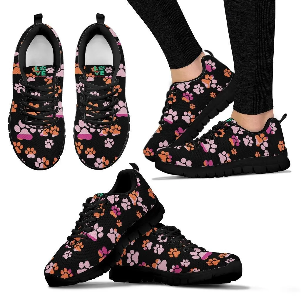 Pawprints Pattern Colorful - Women's Sneakers