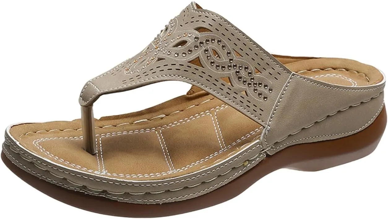 Platform Sandals Women Comfortable Summer Walking Arch Support Orthopedic Beach Casual Adjustable Slide Outdoor Flip Flops Lightweight Hiking