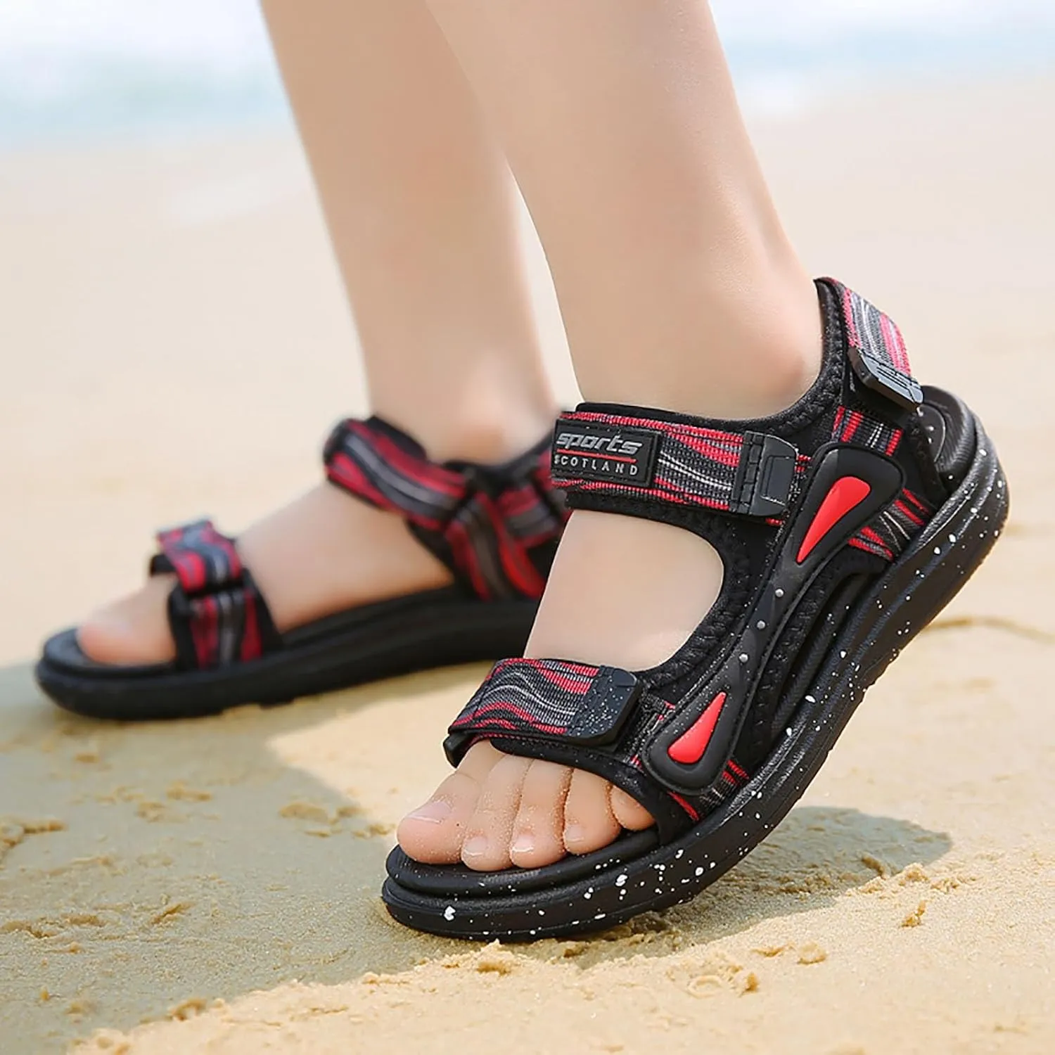 Sandals Boy Shoes Kids Summer Athletic Sports Open-Toe Outdoor/Water Sandals & Slides Adjustable Straps for Toddler/Little/Big Kids
