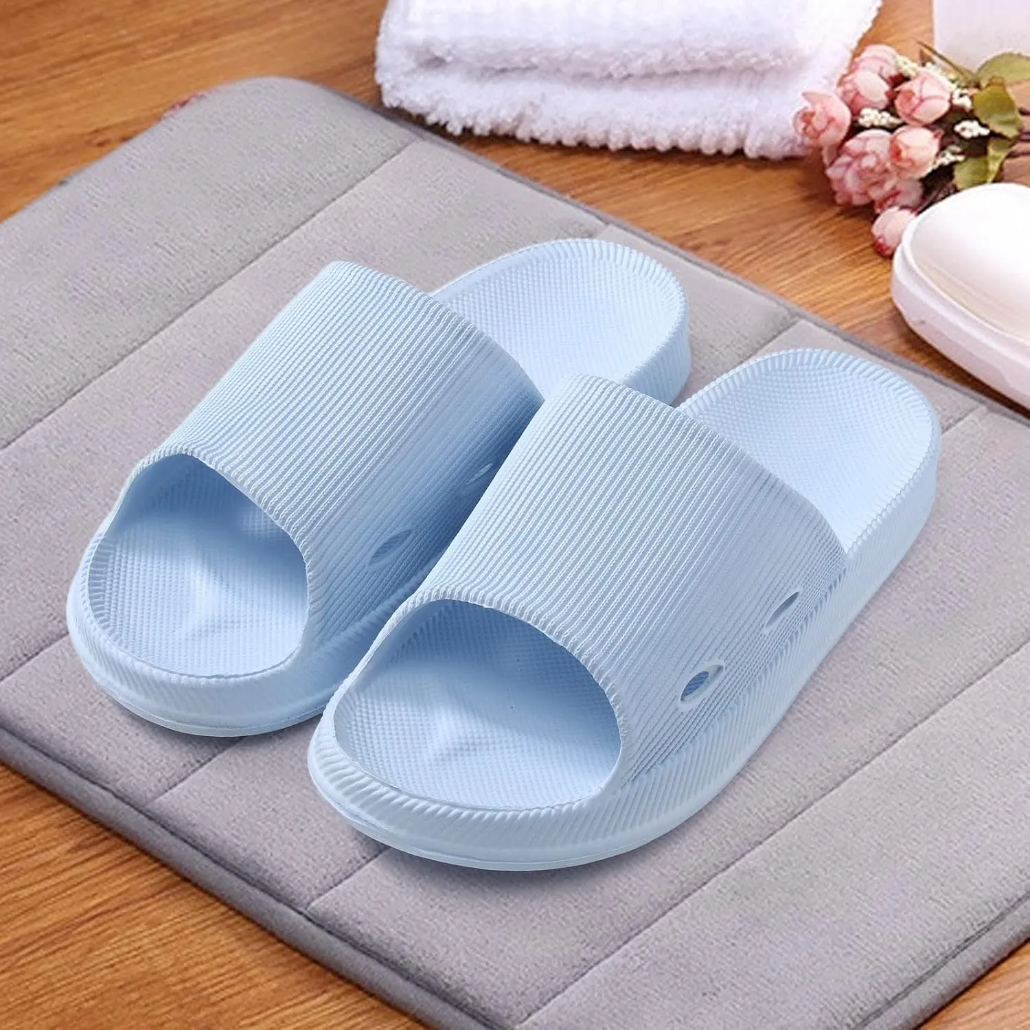 Slides for Men Slides for Women Mens Slippers Shower Shoes Women Spa Ultimate Comfort Drainage Hole Slippers