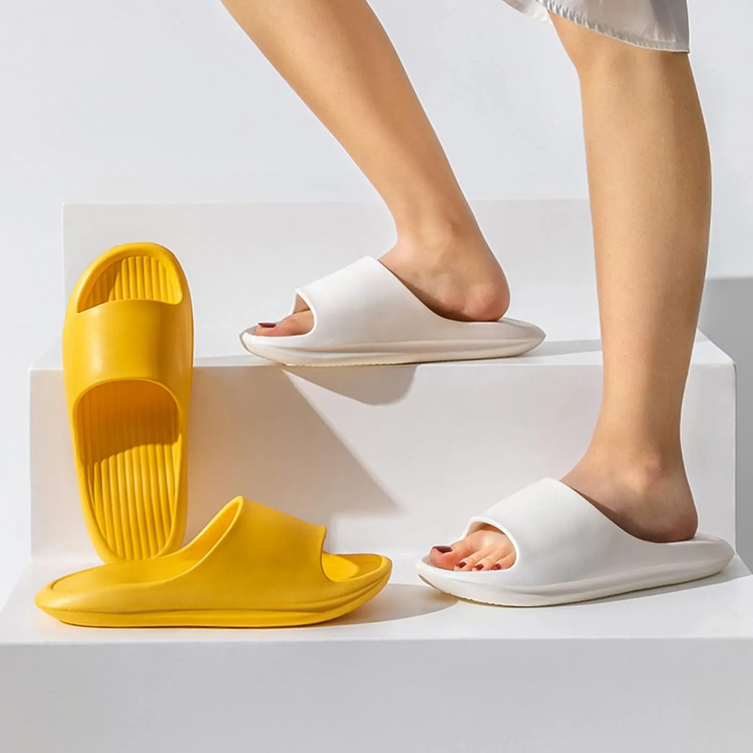 Slides for Men Womens Slides Bathroom Slippers Men Shower Shoes Women Gym Open Toe Quick Drying Slippers